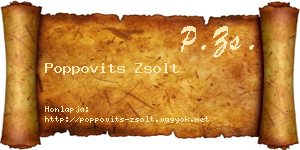 Poppovits Zsolt névjegykártya